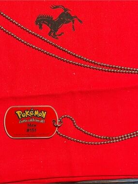 Pokemon Red Mew #151 Dog Tag Necklace